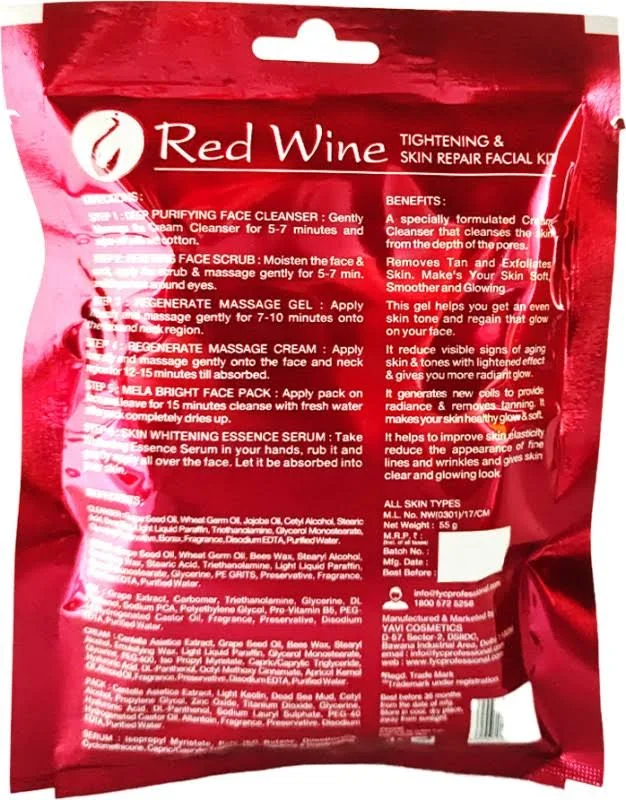 FYC Professional Red Wine Tightening & Repair Facial Kit