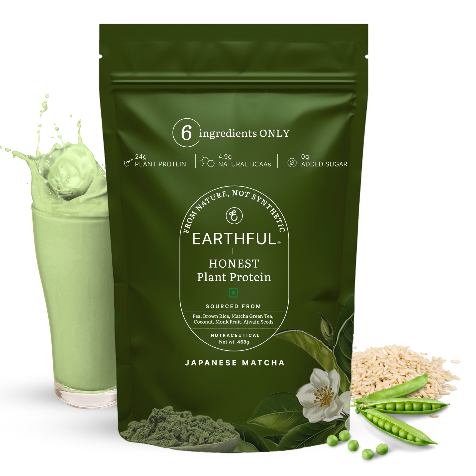 earthful honest plant protein japanese matcha