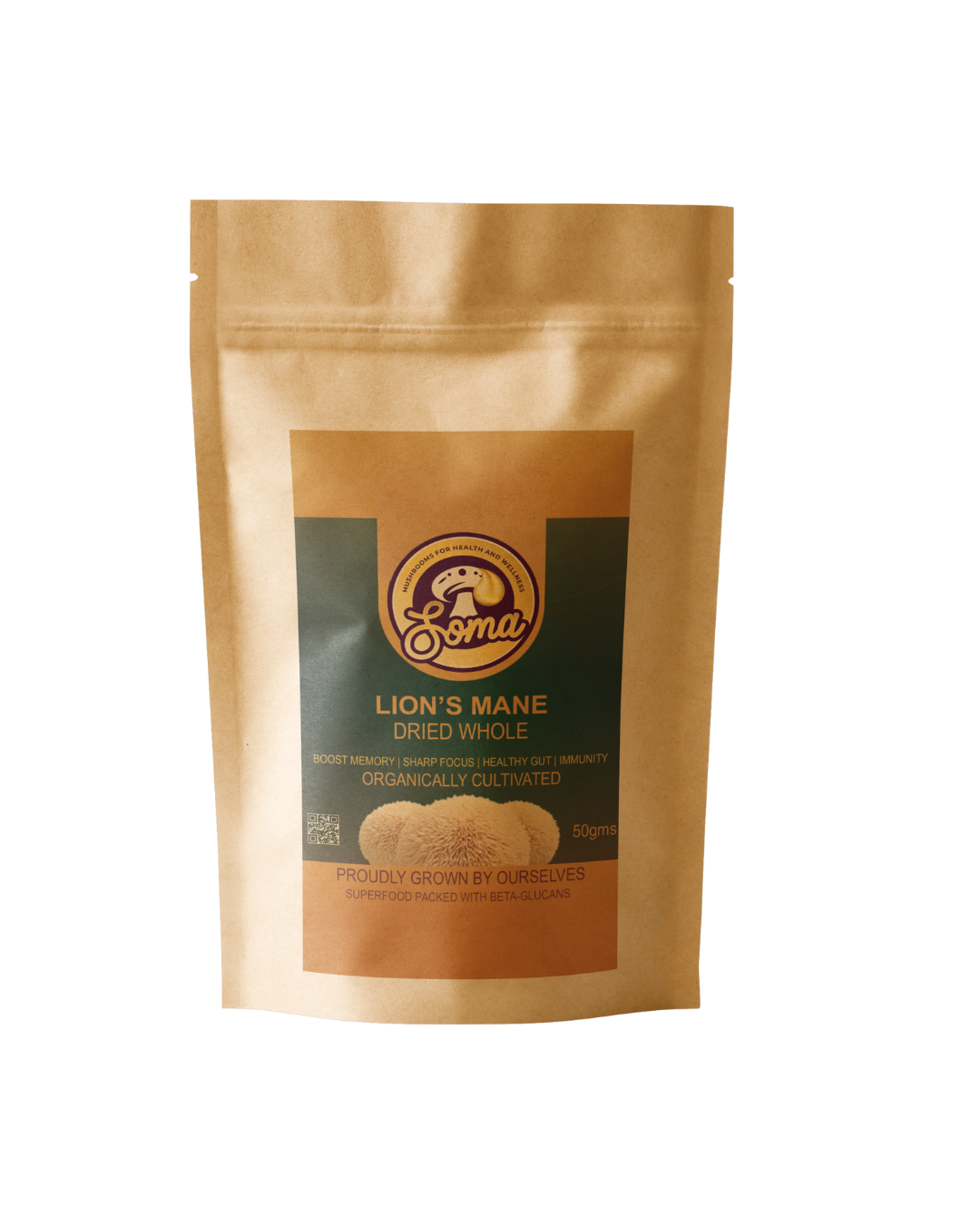 somashrooms lions mane natural brain power booster