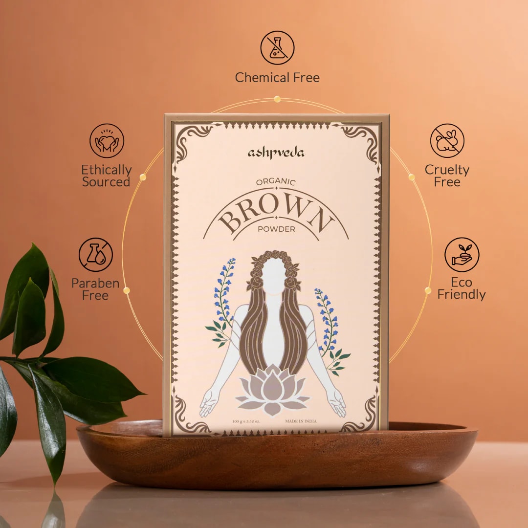 ashpveda Organic Brown Hair Color Powder