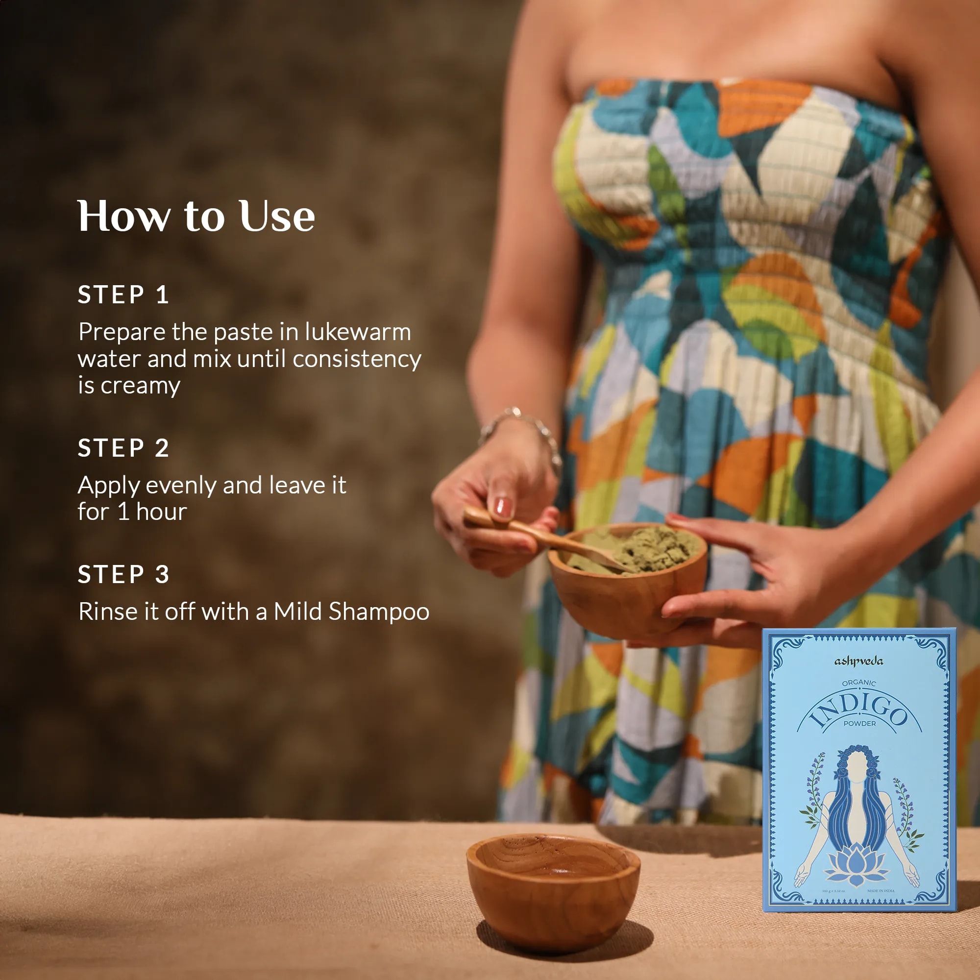 ashpveda Organic Indigo Hair Color Powder