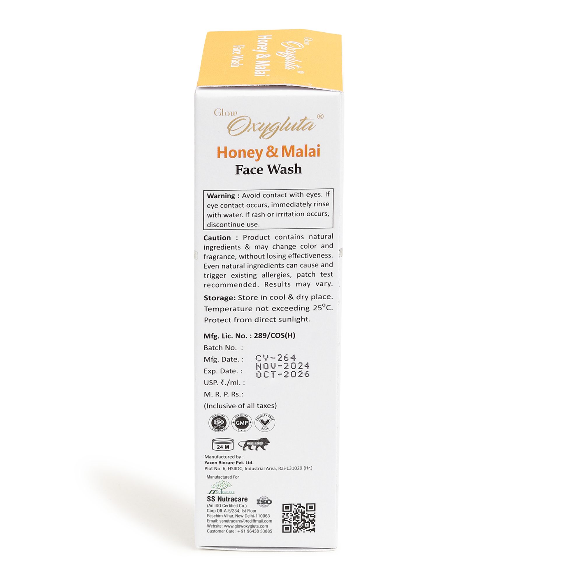 Glow Oxygluta Honey Malai Face Wash