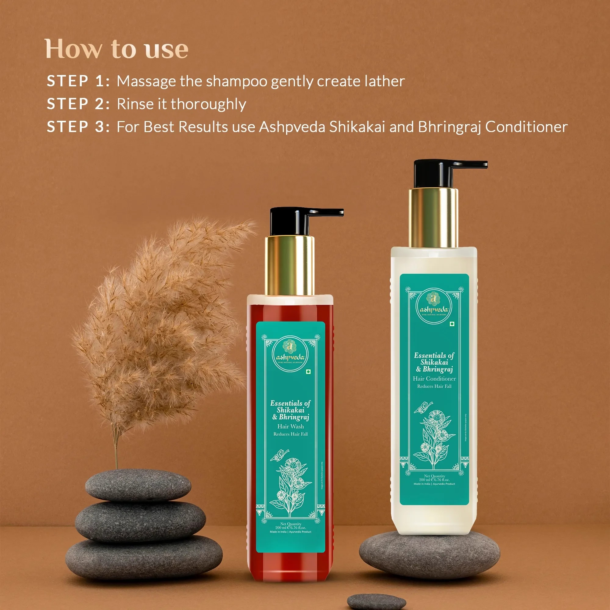 Shikakai and Bhringraj Hair Wash Shampoo & Conditioner