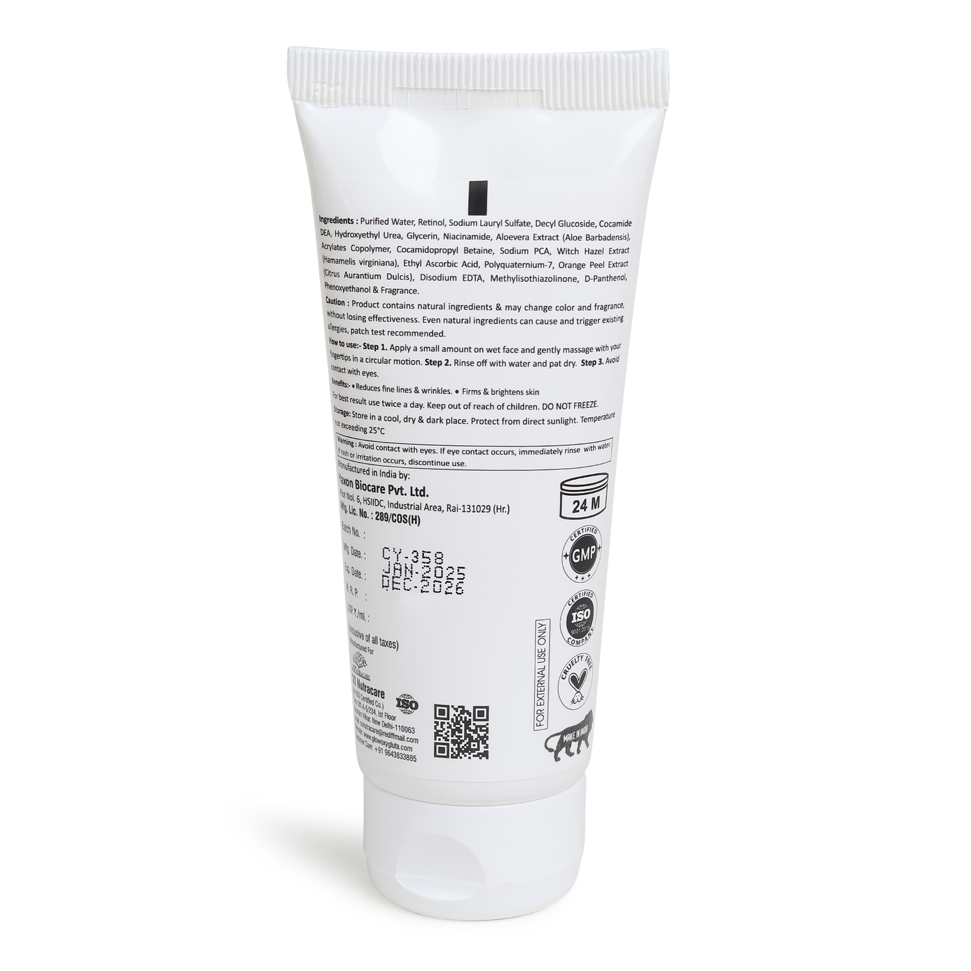 Glow Oxygluta Retinol Face Wash