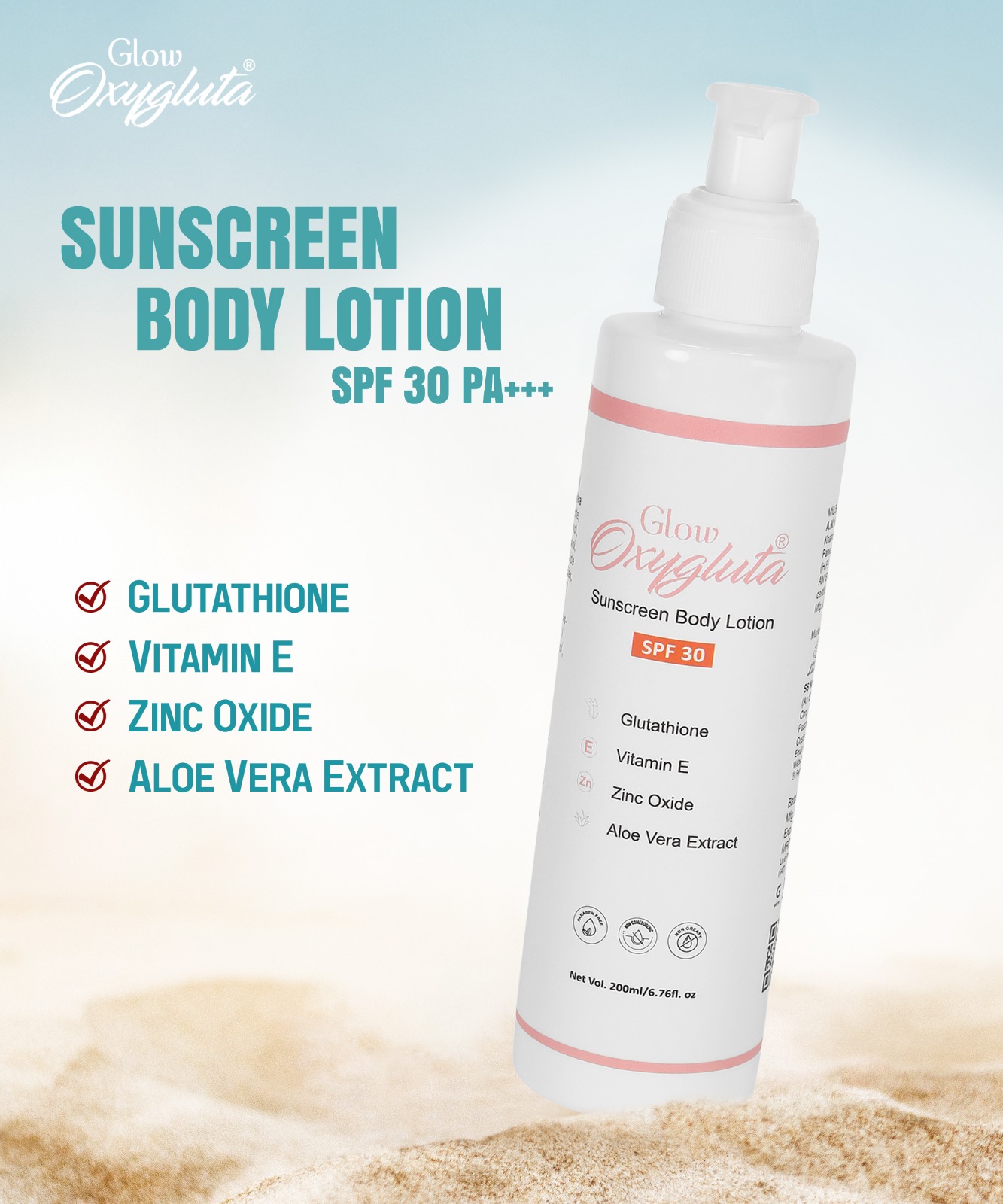 Glow Oxygluta Glutathione SPF 30 Lotion