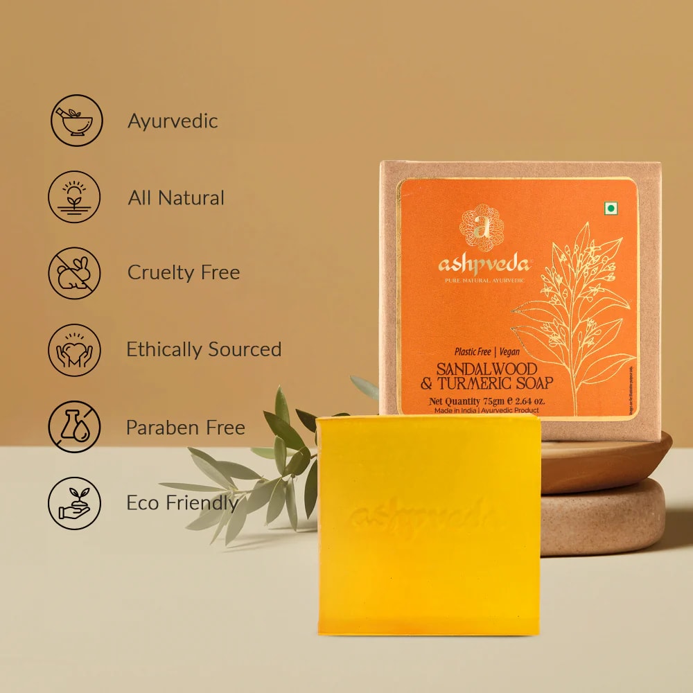 ashpveda Sandalwood & Turmeric Bathing Soap