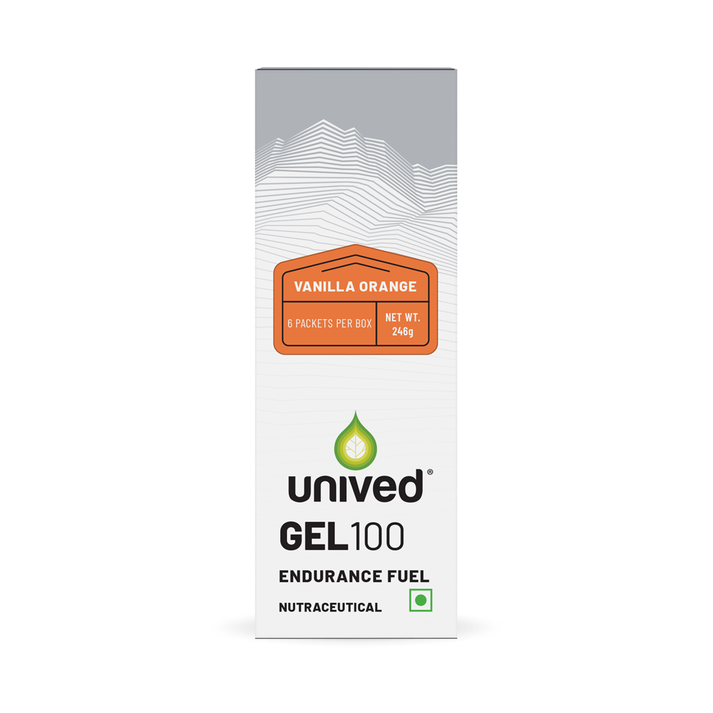 unived gel 100 for fast energy focus and endurance training vanilla orange