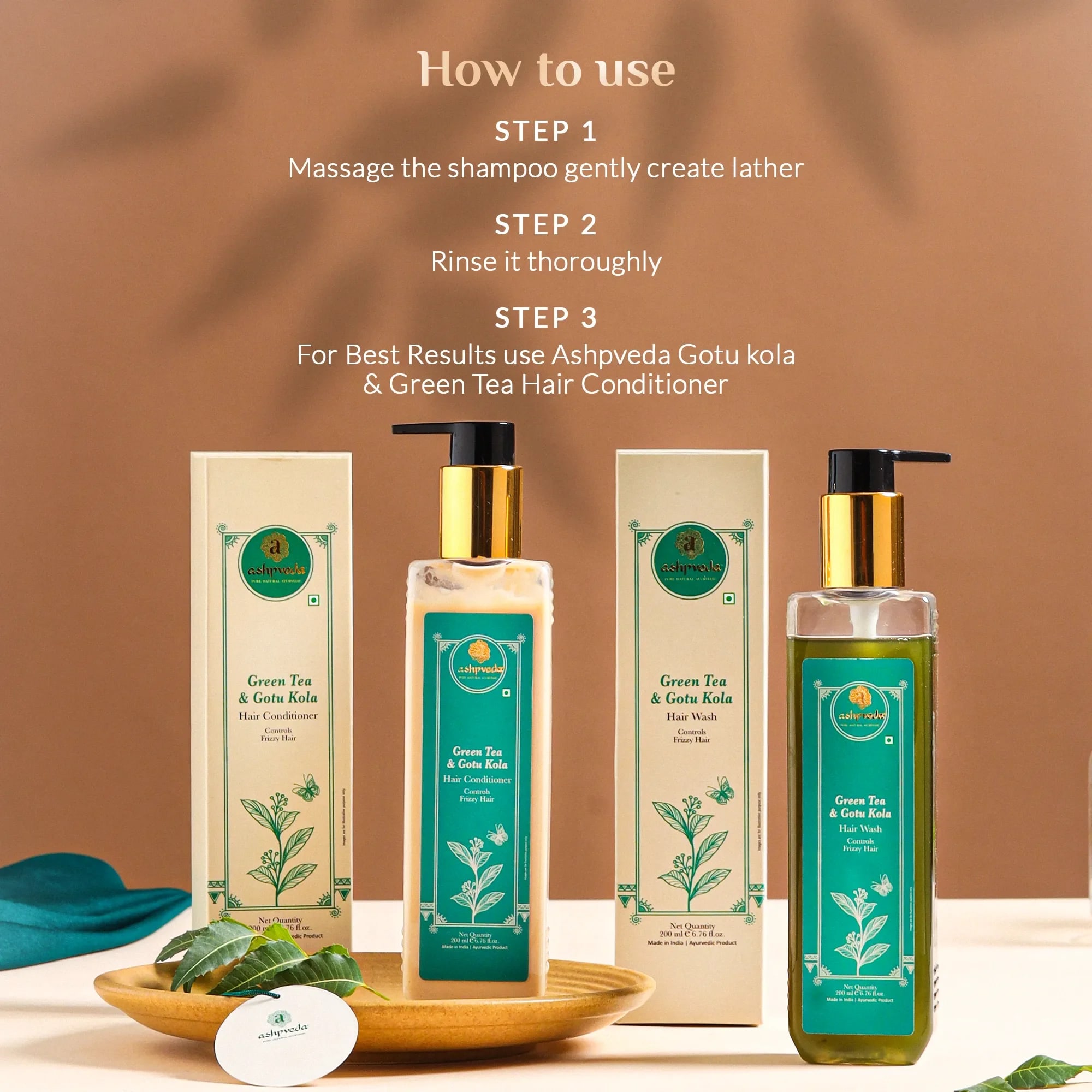 Gotu Kola and Green Tea Hair Wash & Conditioner Combo