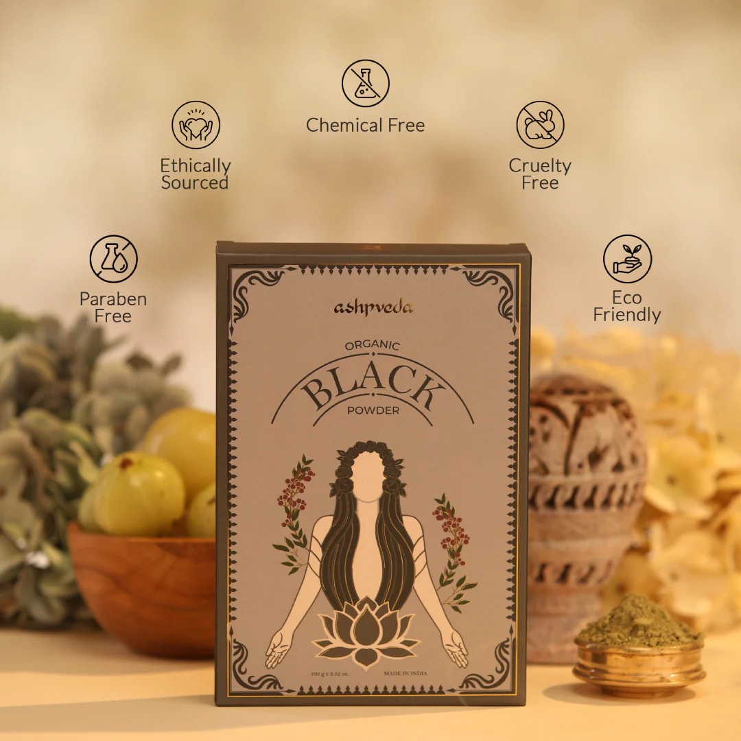 ashpveda Organic Black Hair Color Powder