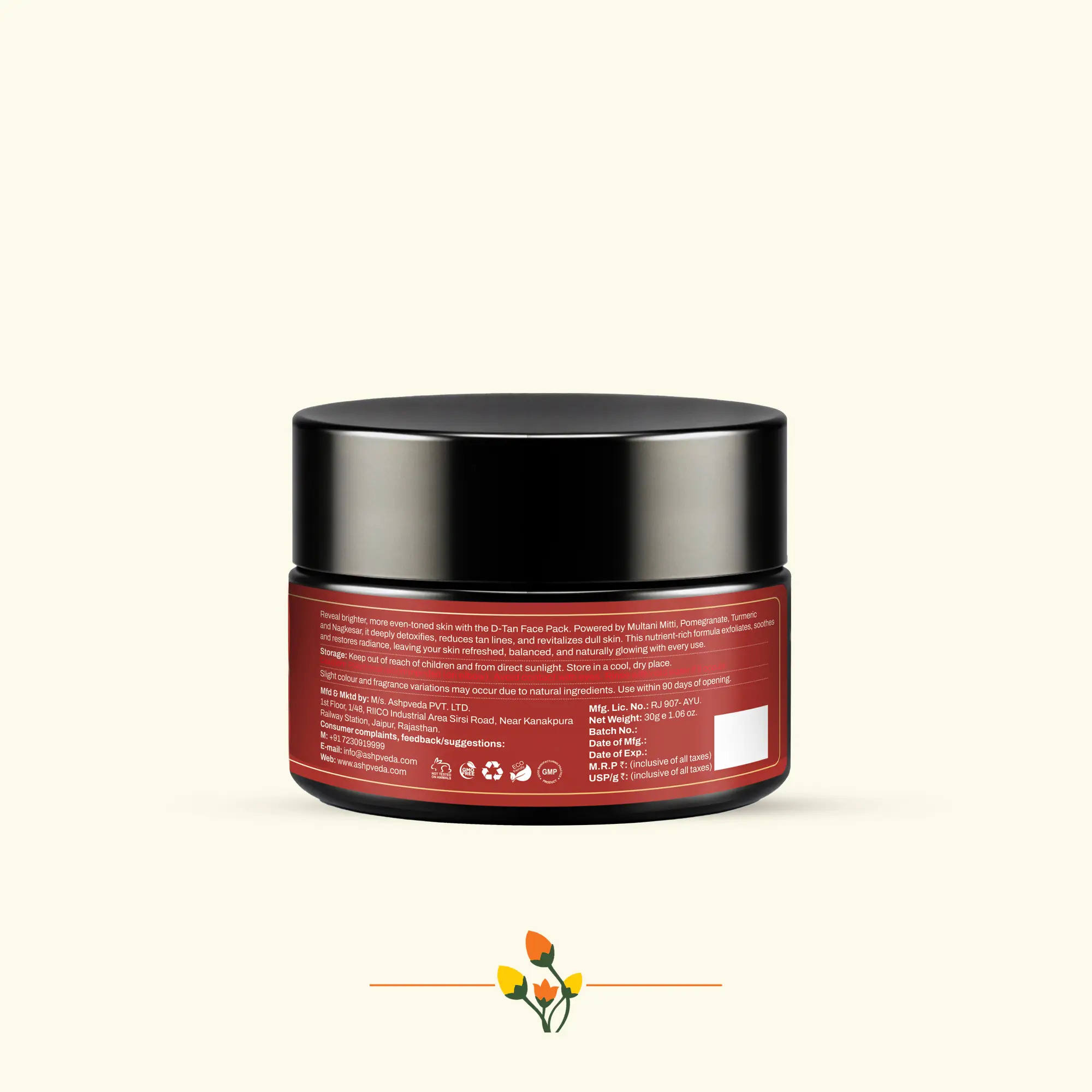 ashpveda D-Tan Face Pack