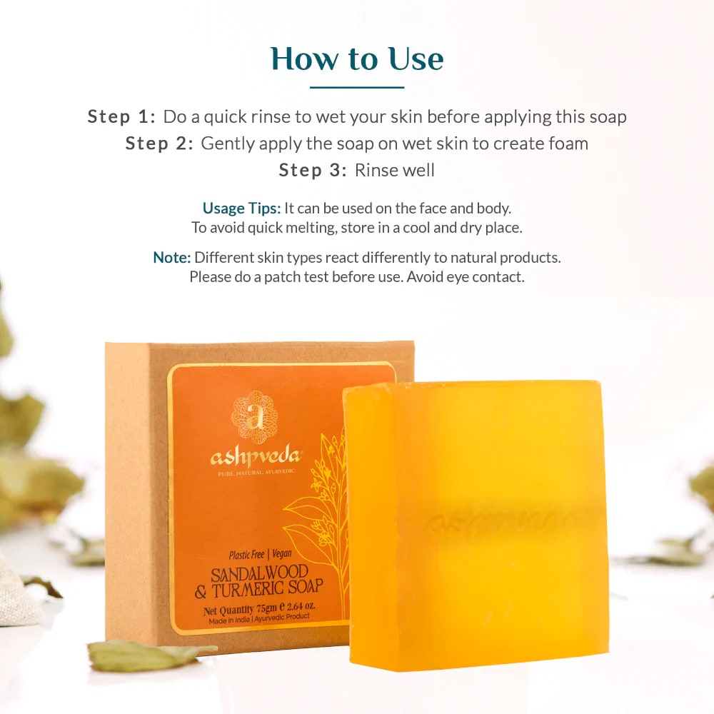 ashpveda Sandalwood & Turmeric Bathing Soap