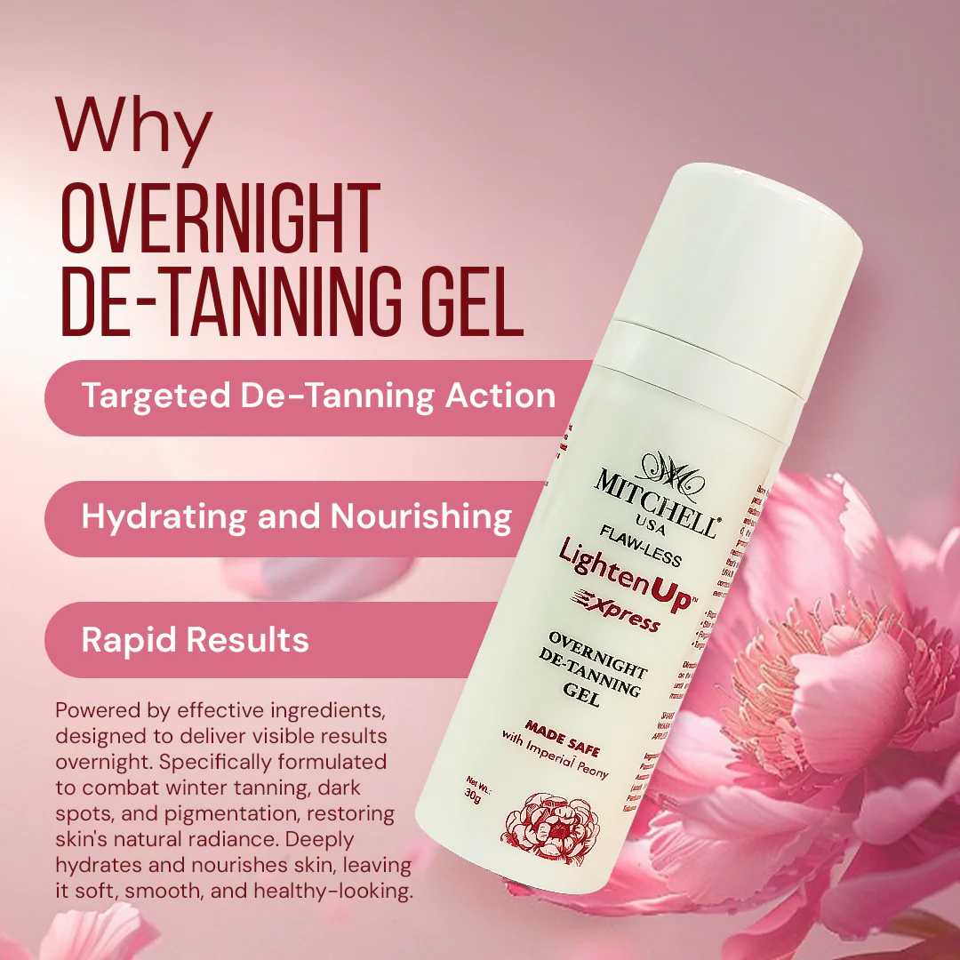 Mitchell USA FLAW-LESS LightenUp Overnight De-Tanning Gel
