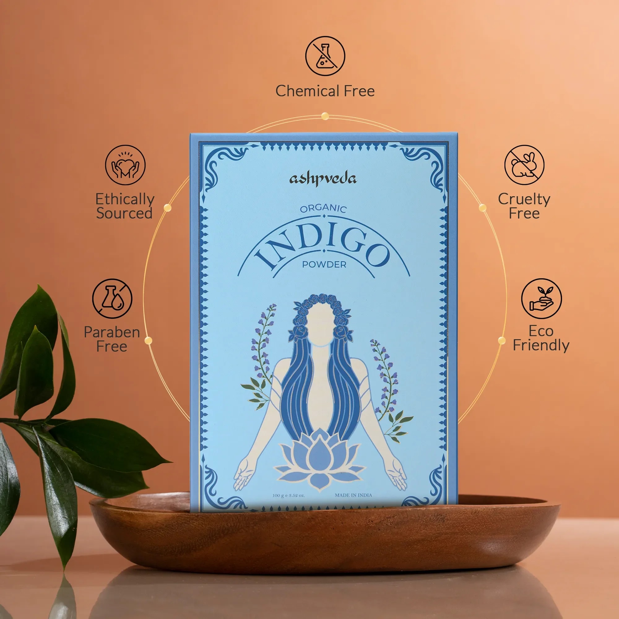 ashpveda Organic Indigo Hair Color Powder