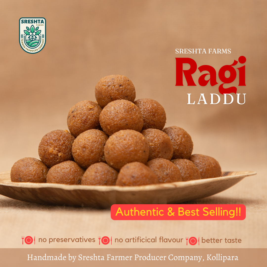 sreshta farms ragi laddu with jaggery and pure ghee