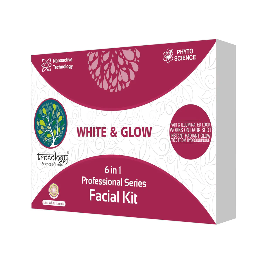 treeology white and glow facial kit 6 in 1 for radiant skin