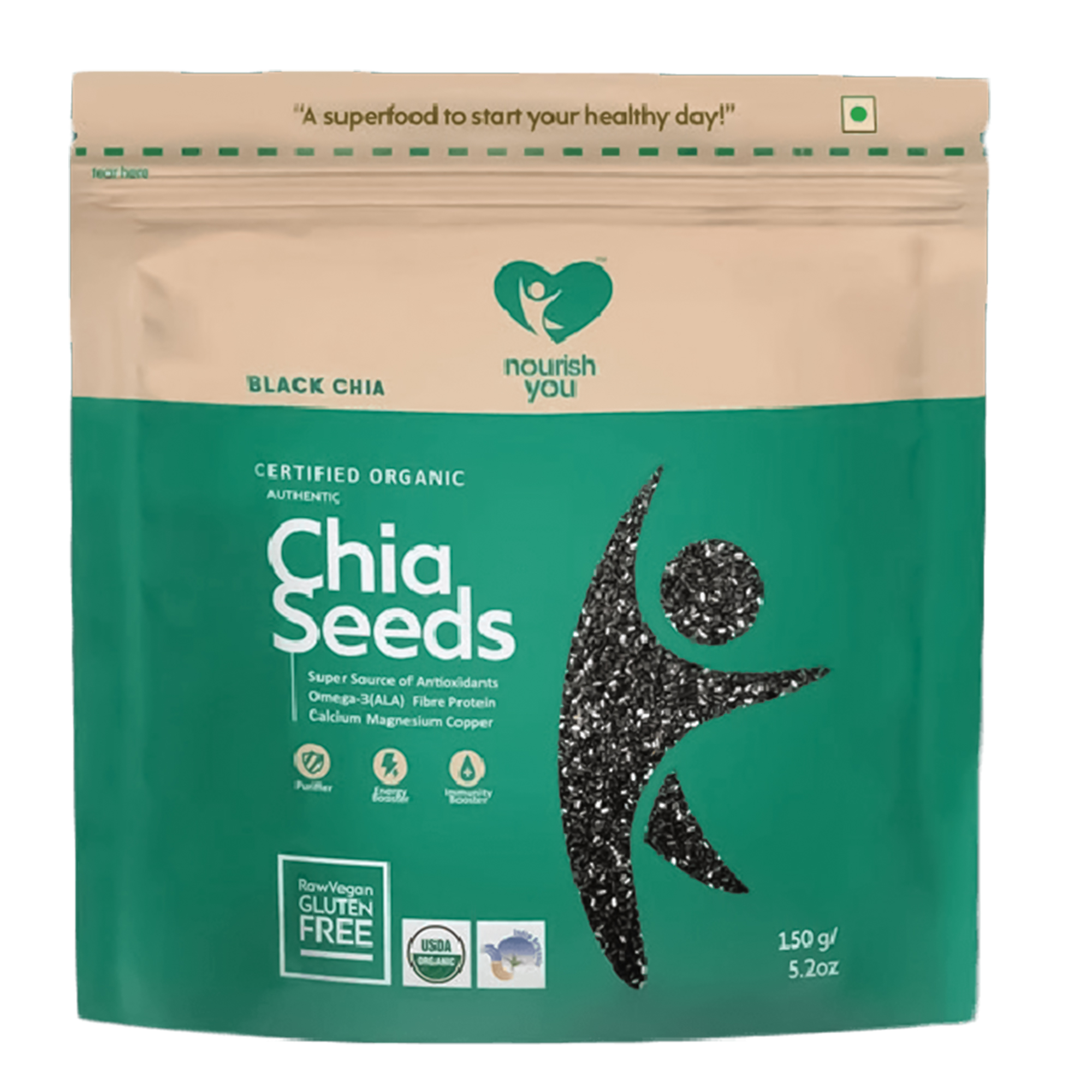 nourish you Raw Black Chia Seeds