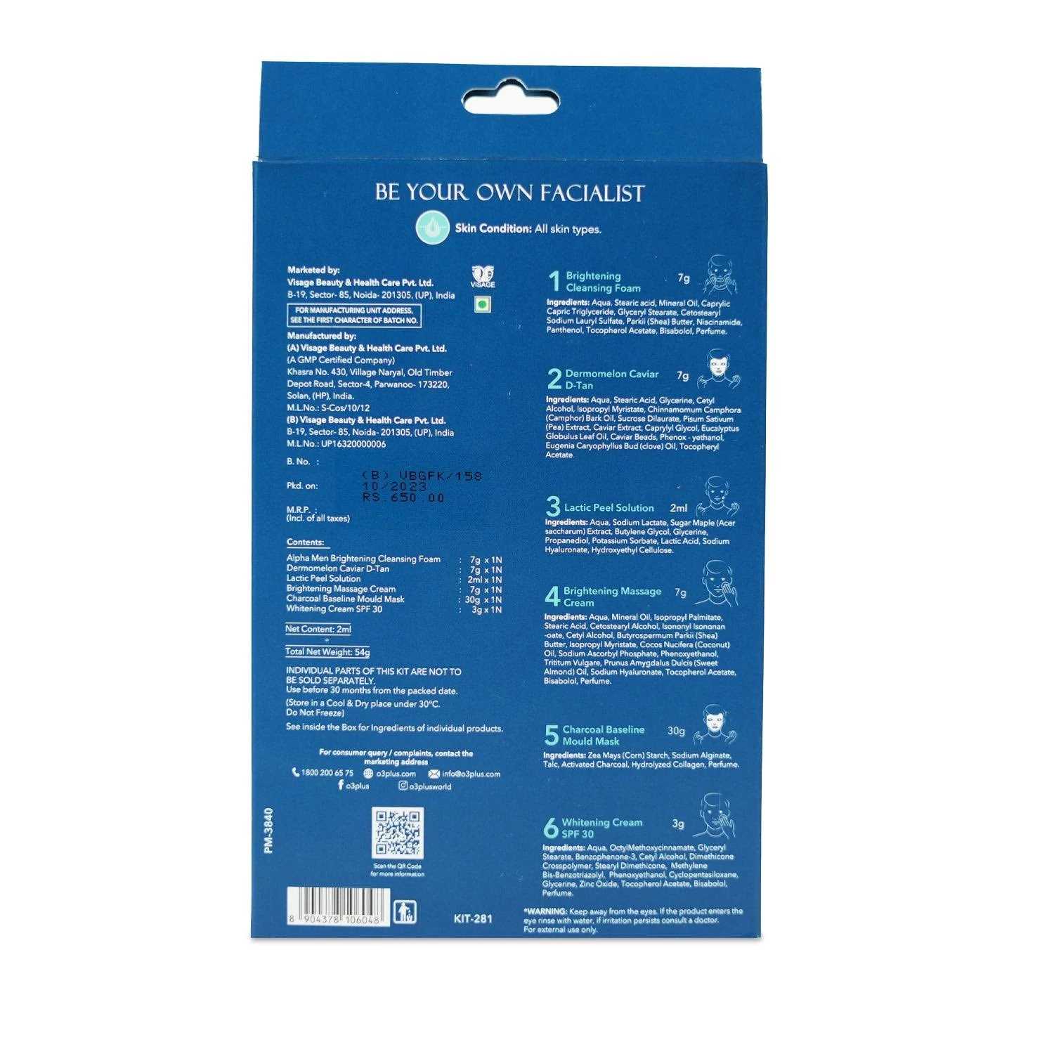 O3+ Alpha Men Bright Groom Facial Kit