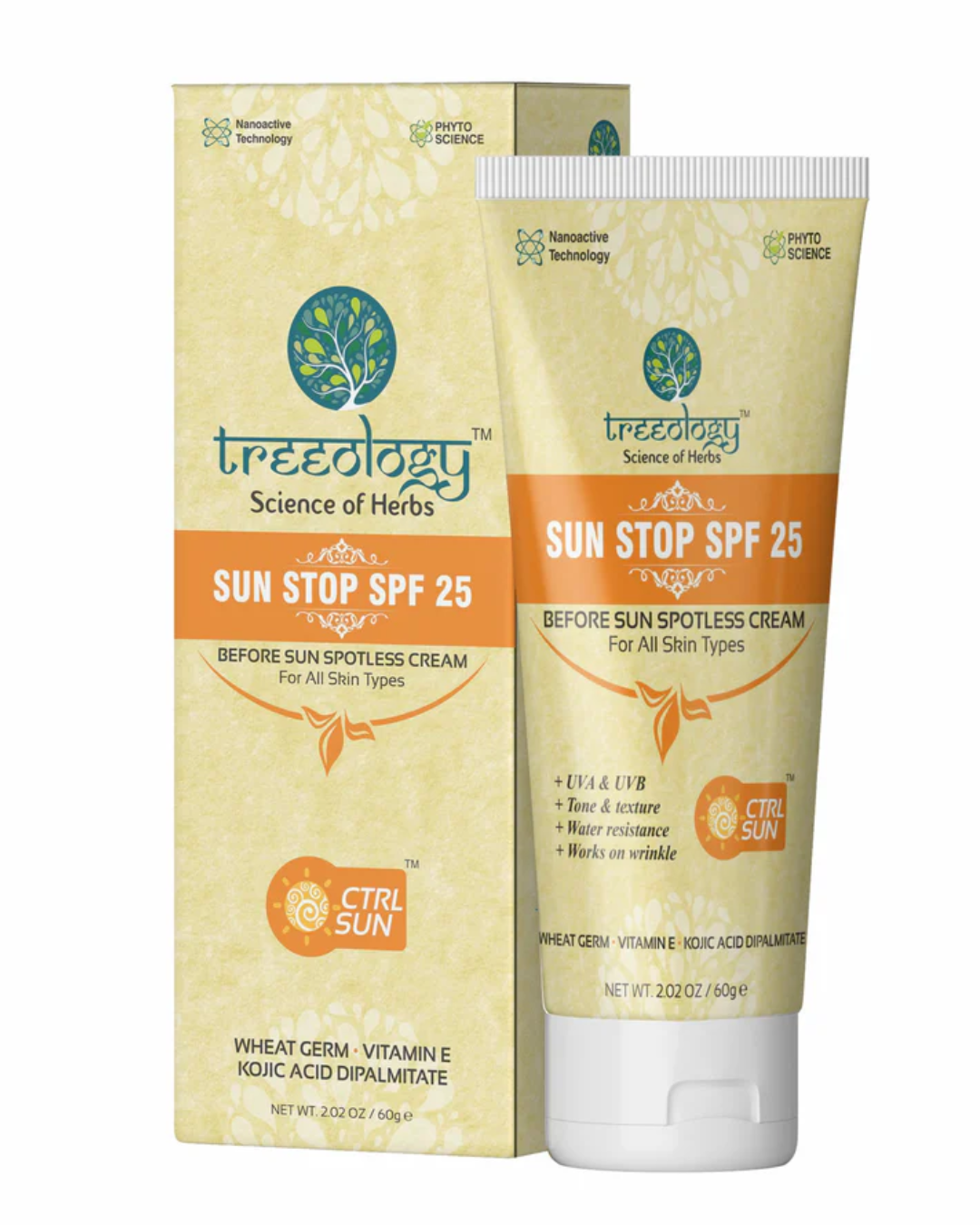 treeology herbal plant based spf 25 sun protection cream