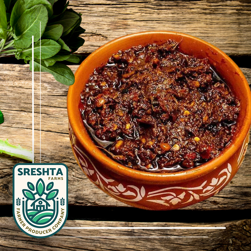 sreshta farms andhra sorrel leaf pickle spicy gongura flavor