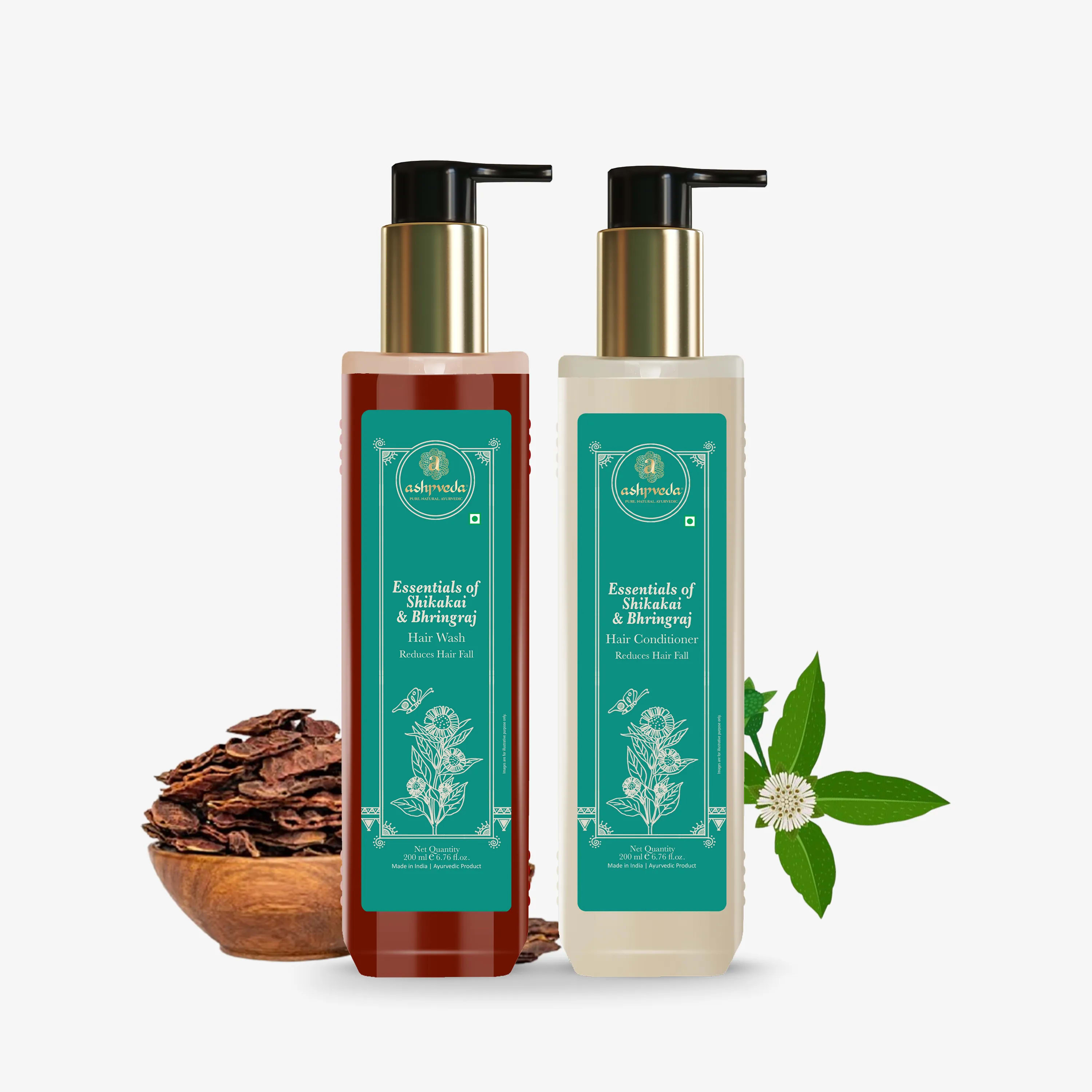 Shikakai and Bhringraj Hair Wash Shampoo & Conditioner
