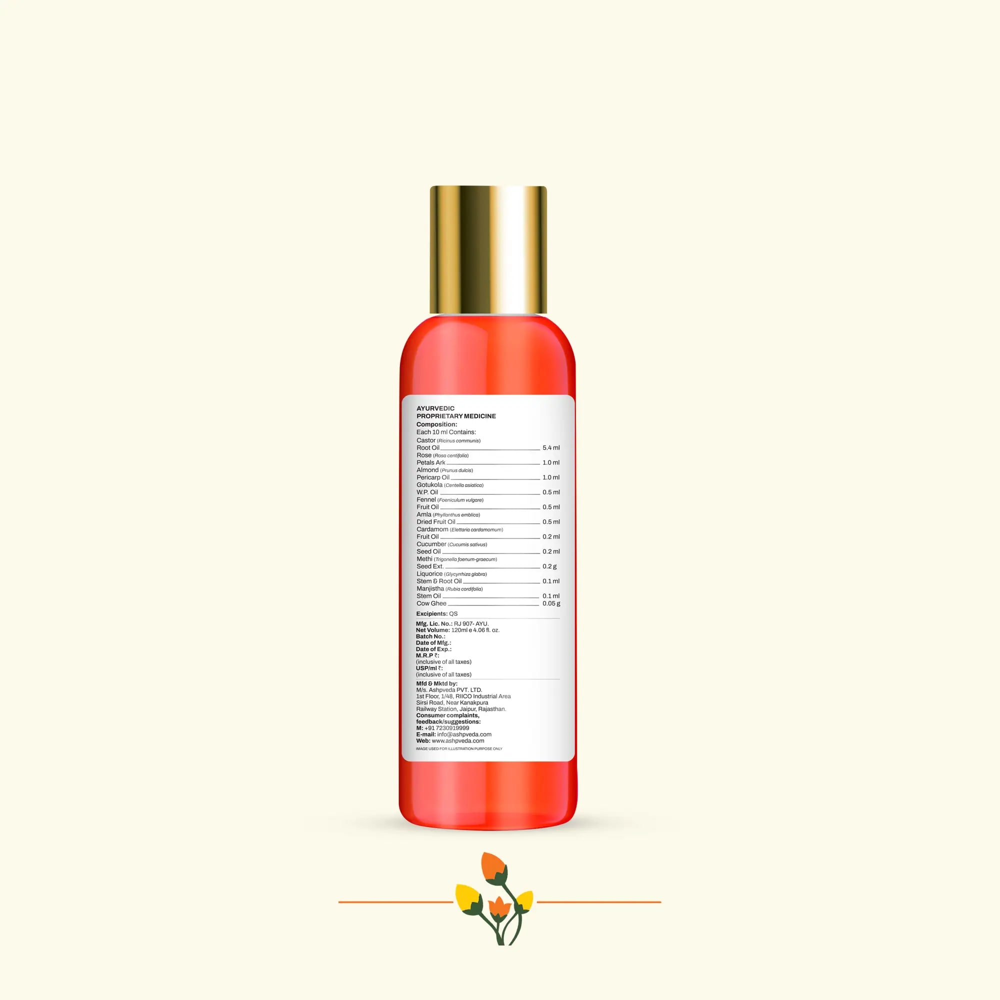 ashpveda Kannauj Rose & Oudh Bath & Body Oil